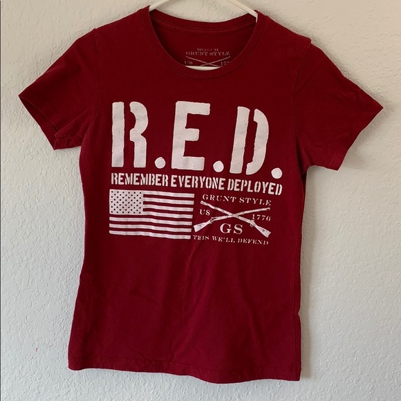 Grunt Style Tops - Grunt Style RED shirt - M